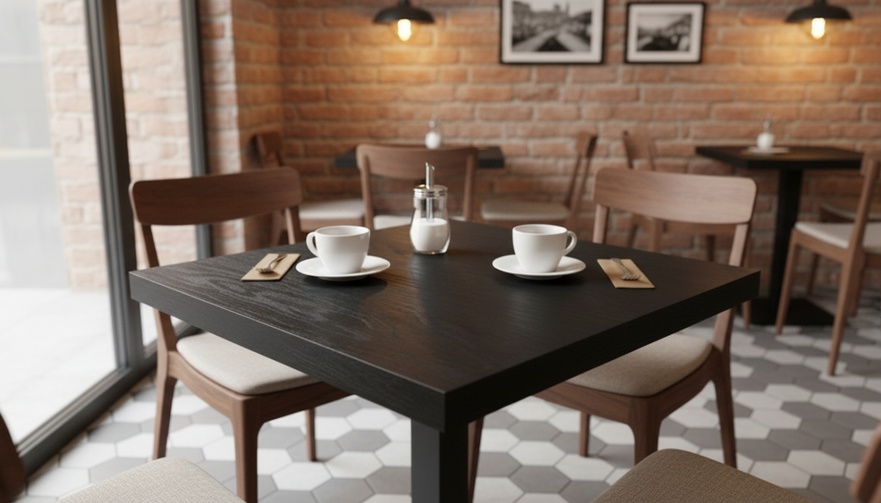 Столешница шпон дуба на основе ВЛАГОСТОЙКОГО МДФ (Квадратная) Черный_15